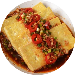 Korean Pan Fried Tofu with Spicy Sauce (Dubu Buchim)